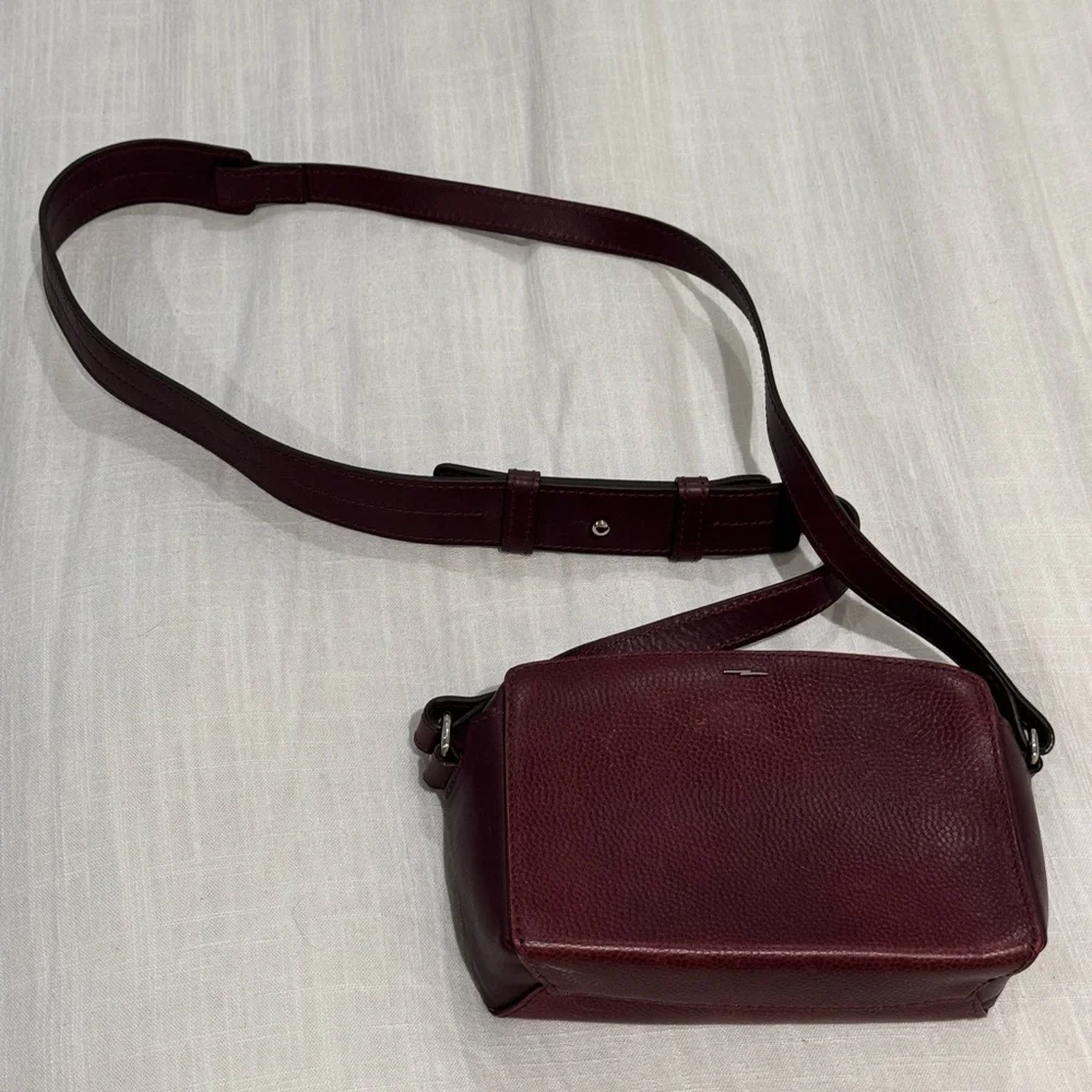 Shinola Burgundy Leather Crossbody Bag - Picture 1 of 4